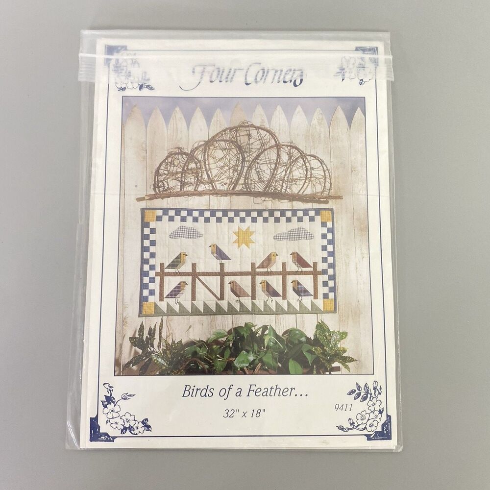 Vintage Birds of a Feather Quilt Pattern Four Corners 1994 Bird Wall Hanging